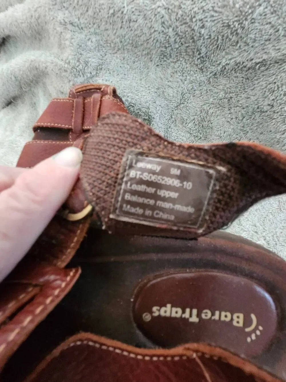 Baretraps brown leather fisherman sandals, an older or vintage model like the 